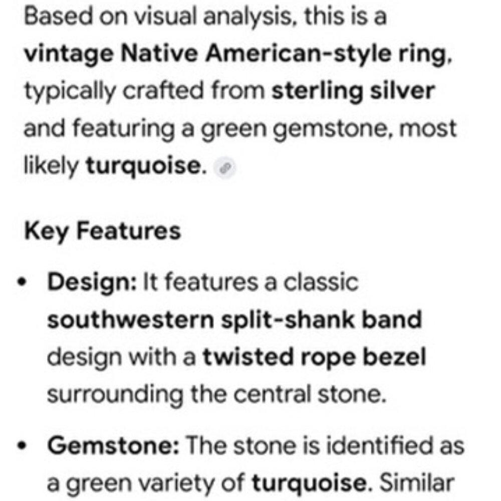 Vintage Native American Sterling Silver Southwestern Turquoise Ring Sz 5 - Picture 6 of 6